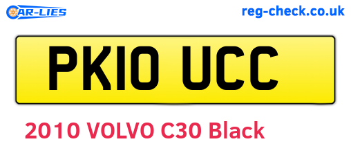 PK10UCC are the vehicle registration plates.