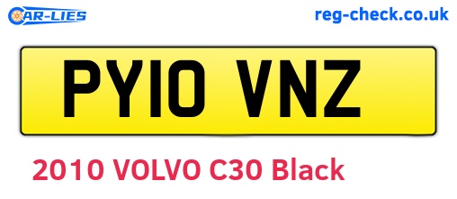 PY10VNZ are the vehicle registration plates.