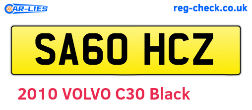 SA60HCZ are the vehicle registration plates.