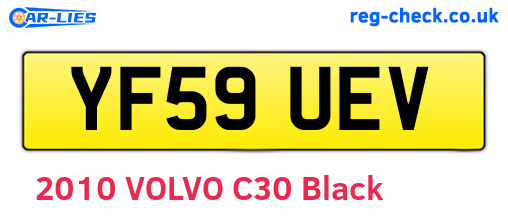 YF59UEV are the vehicle registration plates.