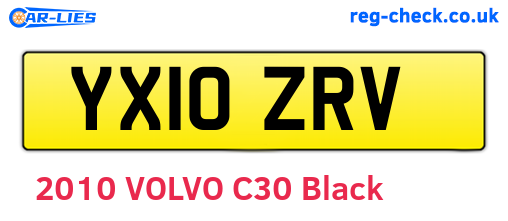 YX10ZRV are the vehicle registration plates.