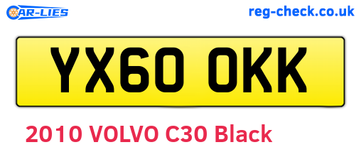 YX60OKK are the vehicle registration plates.