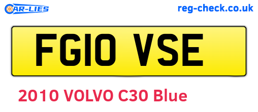 FG10VSE are the vehicle registration plates.