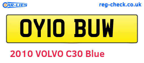 OY10BUW are the vehicle registration plates.