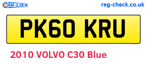 PK60KRU are the vehicle registration plates.