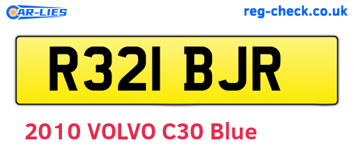 R321BJR are the vehicle registration plates.