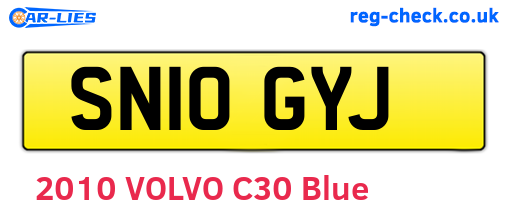 SN10GYJ are the vehicle registration plates.