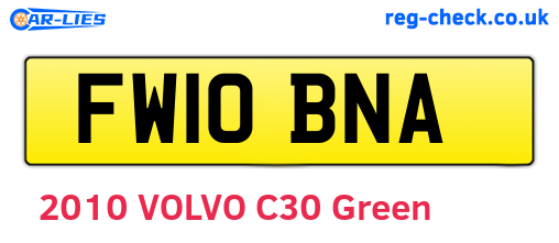 FW10BNA are the vehicle registration plates.