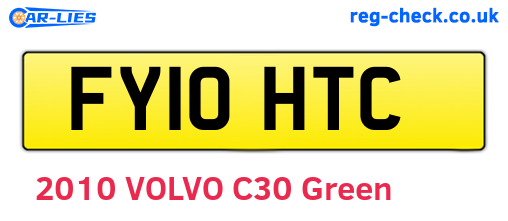 FY10HTC are the vehicle registration plates.