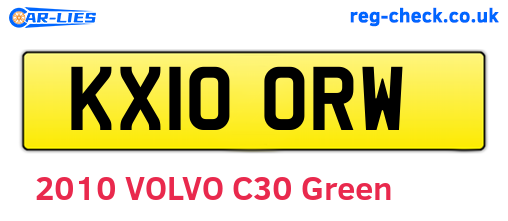 KX10ORW are the vehicle registration plates.