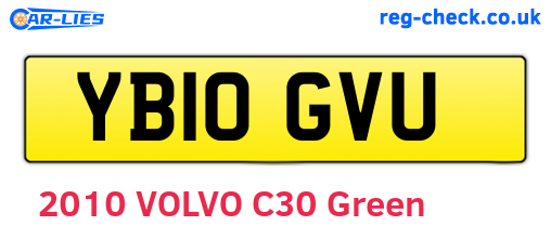 YB10GVU are the vehicle registration plates.