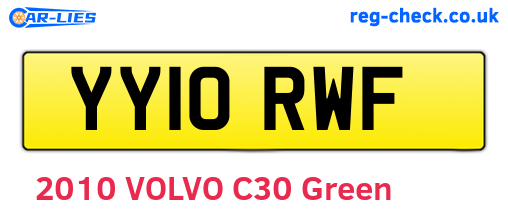 YY10RWF are the vehicle registration plates.