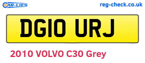 DG10URJ are the vehicle registration plates.