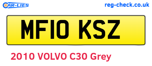 MF10KSZ are the vehicle registration plates.
