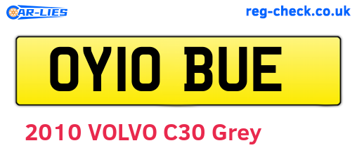 OY10BUE are the vehicle registration plates.