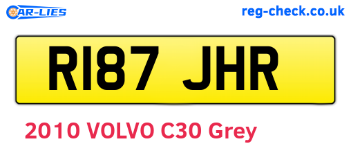 R187JHR are the vehicle registration plates.