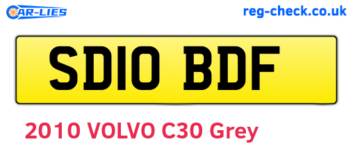 SD10BDF are the vehicle registration plates.