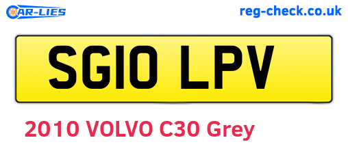 SG10LPV are the vehicle registration plates.