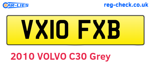 VX10FXB are the vehicle registration plates.