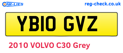 YB10GVZ are the vehicle registration plates.