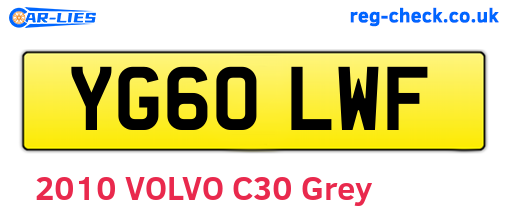 YG60LWF are the vehicle registration plates.
