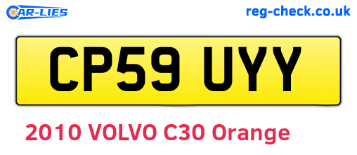 CP59UYY are the vehicle registration plates.
