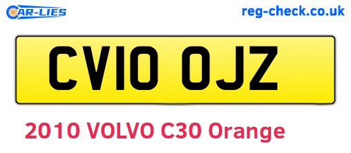 CV10OJZ are the vehicle registration plates.