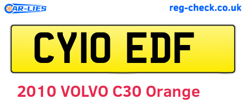 CY10EDF are the vehicle registration plates.