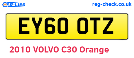 EY60OTZ are the vehicle registration plates.