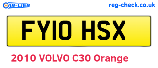 FY10HSX are the vehicle registration plates.