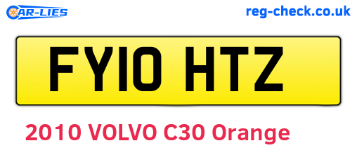 FY10HTZ are the vehicle registration plates.