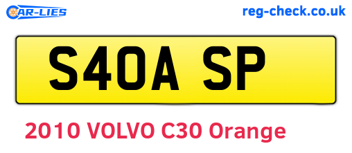 S40ASP are the vehicle registration plates.