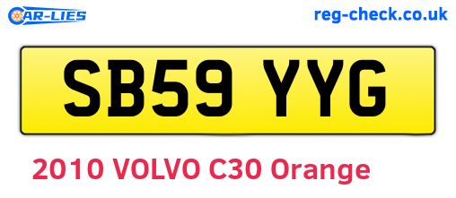 SB59YYG are the vehicle registration plates.