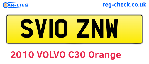 SV10ZNW are the vehicle registration plates.