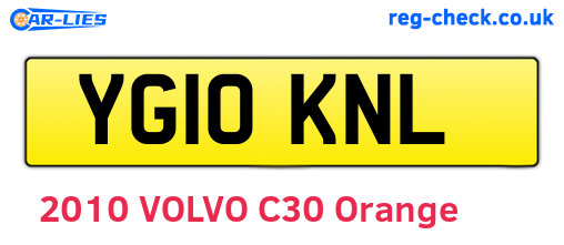 YG10KNL are the vehicle registration plates.