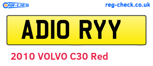 AD10RYY are the vehicle registration plates.