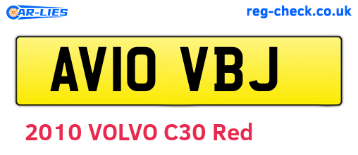 AV10VBJ are the vehicle registration plates.