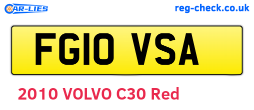 FG10VSA are the vehicle registration plates.