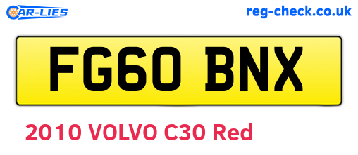 FG60BNX are the vehicle registration plates.