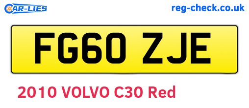 FG60ZJE are the vehicle registration plates.