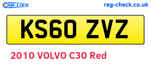 KS60ZVZ are the vehicle registration plates.