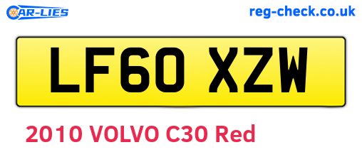 LF60XZW are the vehicle registration plates.