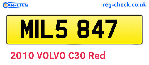 MIL5847 are the vehicle registration plates.