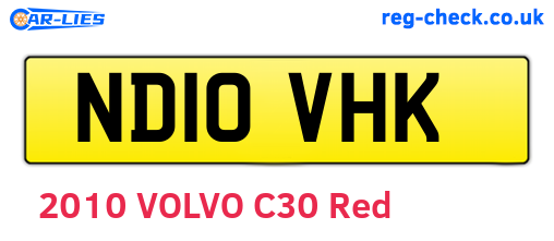 ND10VHK are the vehicle registration plates.