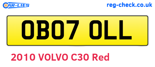 OB07OLL are the vehicle registration plates.