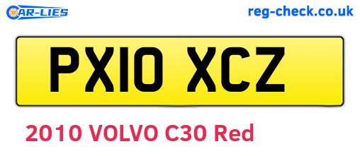 PX10XCZ are the vehicle registration plates.