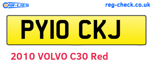 PY10CKJ are the vehicle registration plates.