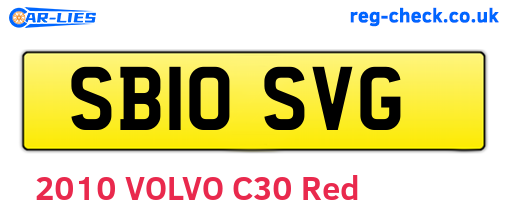 SB10SVG are the vehicle registration plates.