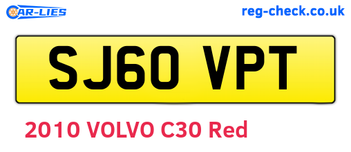 SJ60VPT are the vehicle registration plates.
