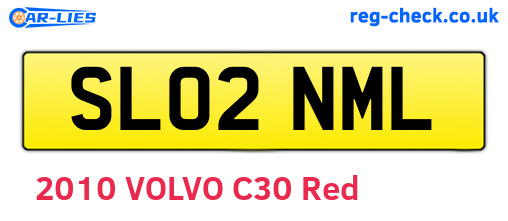 SL02NML are the vehicle registration plates.